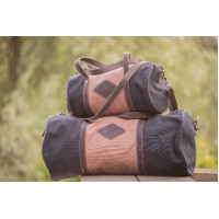 Pénélope Canvas Bowl Tasche Schwarz / Altrosa