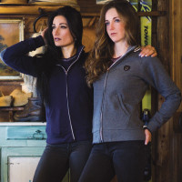 Damen-Sweatshirt Kamouraska Flags & Cup Meliertes Grau