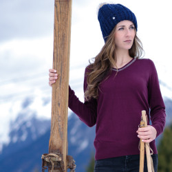 V-Ausschnitt-Pullover Kimola Flags & Cup V-Ausschnitt-Pullover Kimola Flags & Cup