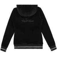 Velours-Fleece „Je t’aime“ Equithème Coline Damen Schwarz