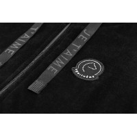 Velours-Fleece „Je t’aime“ Equithème Coline Damen Schwarz