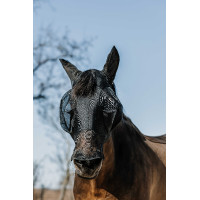 Anti-Fliegen-UV-Schutzmaske Equithème Lycra mit Nase Schwarz