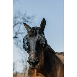 Anti-Fliegen-UV-Schutzmaske Equithème Lycra mit Nase Schwarz