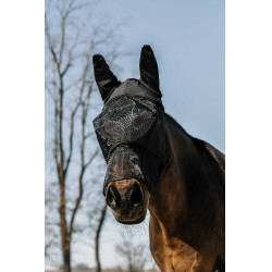 Anti-Fliegen-UV-Schutzmaske Equithème Soft mit Nasenschutz Schwarz