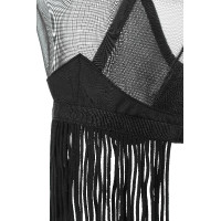 Fliegenmaske UV-Schutz Equithème mit Fransen Schwarz