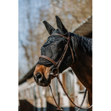 Fliegenmaske UV-Schutz Equithème Anatomic Schwarz Fliegenmaske UV-Schutz Equithème Anatomic Schwarz