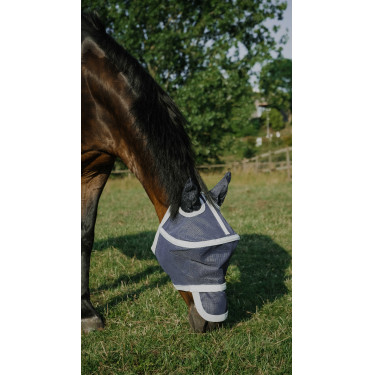 Fliegenmaske UV-Schutz Equithème Cerceau Marine Marineblau