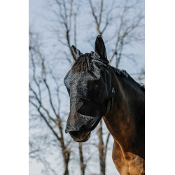 Máscara anti-moscas anti-UV Equithème 2 en 1 Schwarz