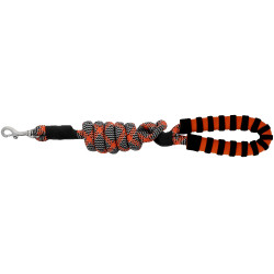 Hundeleine mit Griff EQUITHÈME – Haspen Schwarz / orangener Griff