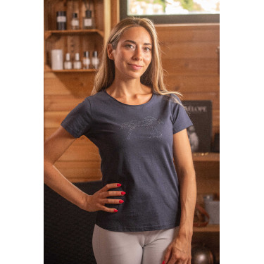 T-Shirt Pénélope Iconic Strass Marine Marineblau