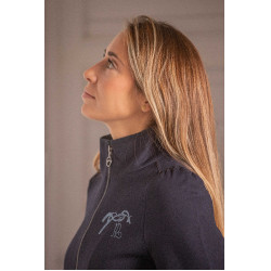 Pénélope Tweeny Strass Jacke Marine Marineblau