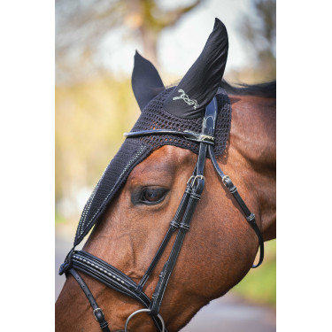 Mütze für Pferde lang Pénélope Strass Schwarz