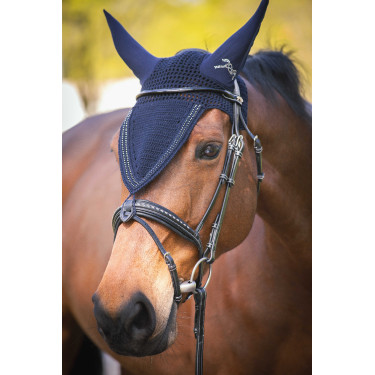 Mütze für Pferde lang Pénélope Strass Marine Marineblau