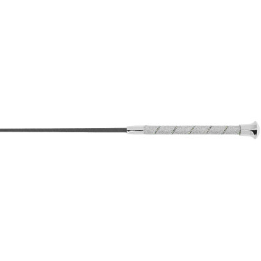 Dressurgerte Whip & Go Strassy Silberfarben Grau