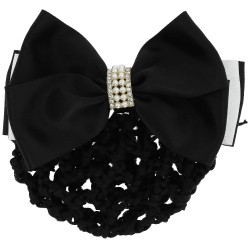 Haarnetz-Haarklammer Equithème Perle Schwarz / Weiß