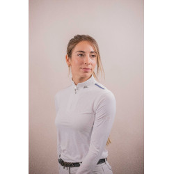 Wettkampf-Poloshirt Pénélope Séville Mesh langärmelig Weiß Weiß Wettkampf-Poloshirt Pénélope Séville Mesh langärmelig Weiß Weiß
