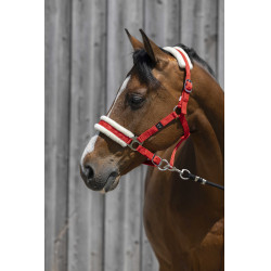 Kopfstück Riding World synthetisches Lammfell Rot