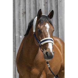 Kopfstück Riding World synthetisches Lammfell Marineblau