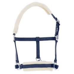 Fohlenhalfter Riding World synthetisches Lammfell Marineblau