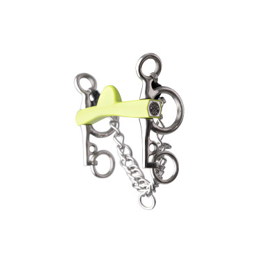 Pelham-Gebiss Metalab Flexi Soft Halbmond kurze Schenkel Grün Gr&uuml;n