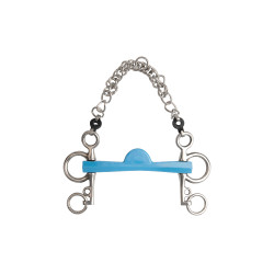 Pelham-Gebiss Metalab Flexi Halbmond kurze Schenkel Blau