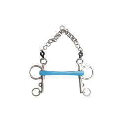 Pelham-Gebiss Metalab Flexi gerade lange Schenkel Blau