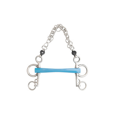 Pelham Gebiss Metalab Flexi gerade kurze Schenkel Blau