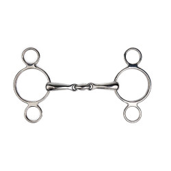 Verstellbares Gebiss Metalab 3 Ringe doppelt gebrochen