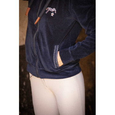Sweat Zip Emy Velvet Pénélope Marineblau