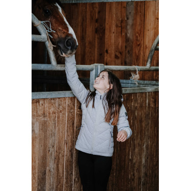 Gewatteerde jas Equithème Lara kind Meliertes Grau