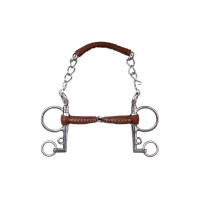 Pelham-Gebiss Metalab Pinchless gebrochenes Leder