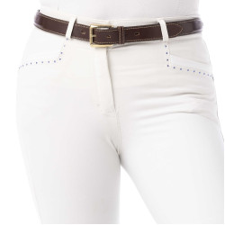 Reithose Equithème Safir Weiß / Blau Wei&szlig;