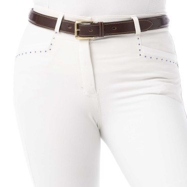 Reithose Equithème Safir Weiß / Blau Wei&szlig;