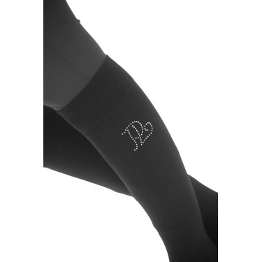 Pénélope Luxus-Strass-Socken Schwarz / Silber