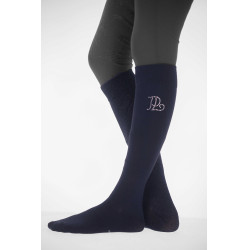 Pénélope Luxus-Strass-Socken Marine / Silber Blau
