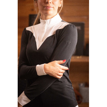 Turnierpolo Pénélope Verone Damen Schwarz / Weiß