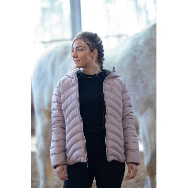 Daunenjacke Ich liebe dich Equithème Lutha Schwarz / Rosa