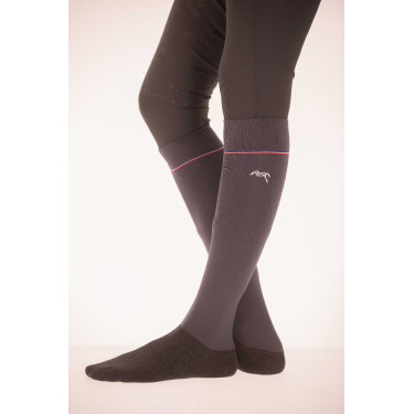 Pénélope Luxe Socken Schwarz mit blauen / weißen / roten Streifen