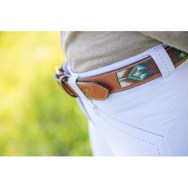 Pénélope Pearl Gürtel Cognac / Türkis Braun Pénélope Pearl Gürtel Cognac / Türkis Braun