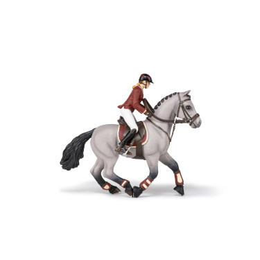 Wettkampfpferd und seine Reiterin Papo