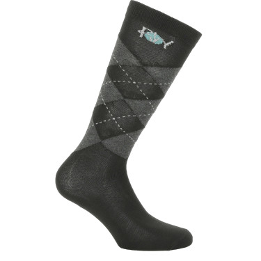 Socken Riding World Raute Schwarz