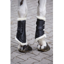 Geschlossene Gamaschen Norton Kunstlammfell Schwarz / Ecru Geschlossene Gamaschen Norton Kunstlammfell Schwarz / Ecru