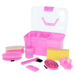 Putzbox 8-teilig für Kinder Kerbl Pink Rosa Putzbox 8-teilig für Kinder Kerbl Pink Rosa