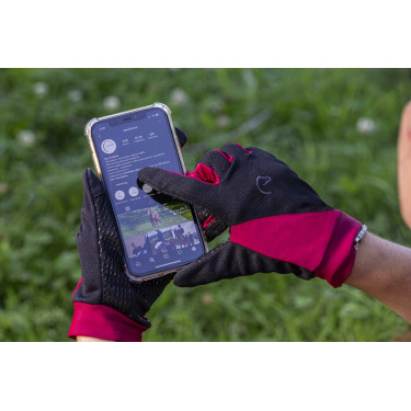 Equithème Knit Digital Handschuhe Schwarz / Pflaume