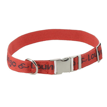Nylon-Halsband Diego & Louna für Hunde Koralle / Anthrazit Rot