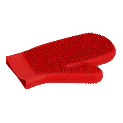 Doppelseitiger Striegelhandschuh Rot