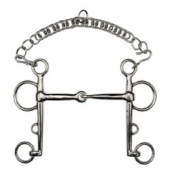 Gebrochenes Pelham-Gebiss aus vernickeltem Stahl Feeling