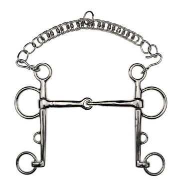 Gebrochenes Pelham-Gebiss aus vernickeltem Stahl Feeling