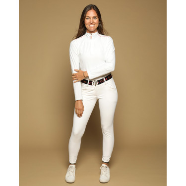 Damen-Langarm-Poloshirt Victore GEM Weiß Wei&szlig;
