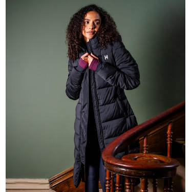 Langer, wattierter Damenmantel Horseware Verve Schwarz